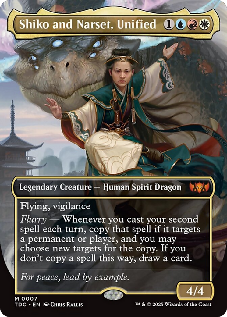 Shiko and Narset, Unified (Borderless) [Tarkir: Dragonstorm Commander] | Gate City Games LLC