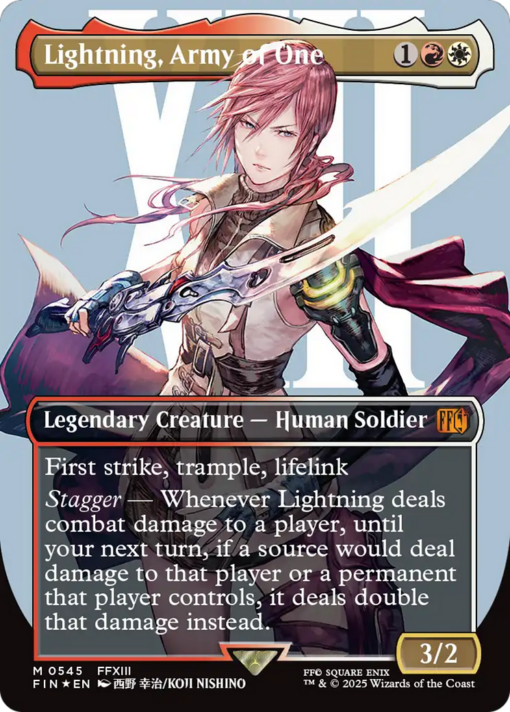 Lightning, Army of One (Borderless) (Surge Foil) [FINAL FANTASY] | Gate City Games LLC