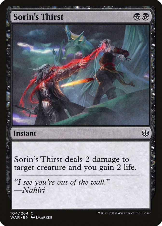 Sorin's Thirst [War of the Spark] | Gate City Games LLC