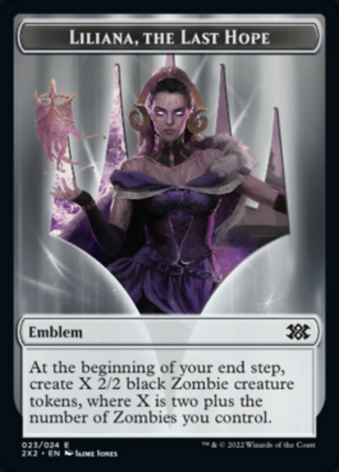 Liliana, the Last Hope Emblem // Spirit (002) Double-Sided Token [Double Masters 2022 Tokens] | Gate City Games LLC