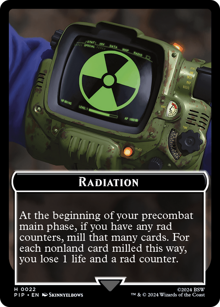 Radiation // Warrior Double-Sided Token [Fallout Tokens] | Gate City Games LLC