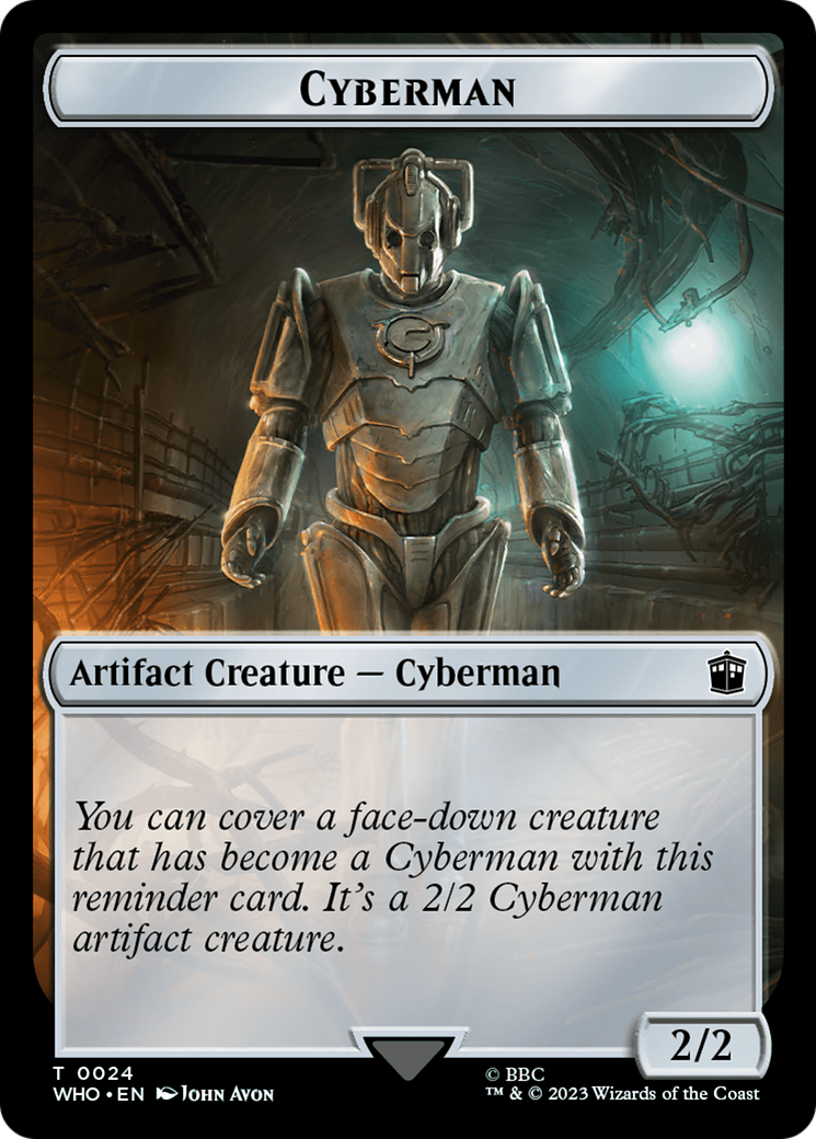 Alien Rhino // Cyberman Double-Sided Token [Doctor Who Tokens] | Gate City Games LLC