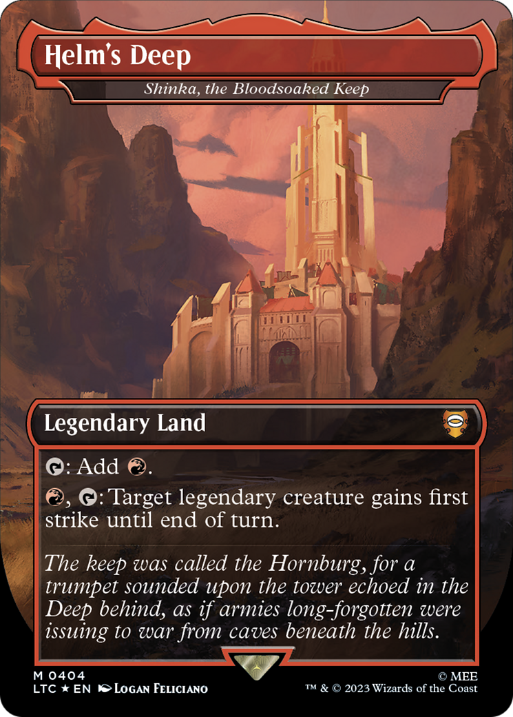 Helm's Deep - Shinka, the Bloodsoaked Keep (Surge Foil Realms and Relics) [The Lord of the Rings: Tales of Middle-Earth Commander] | Gate City Games LLC