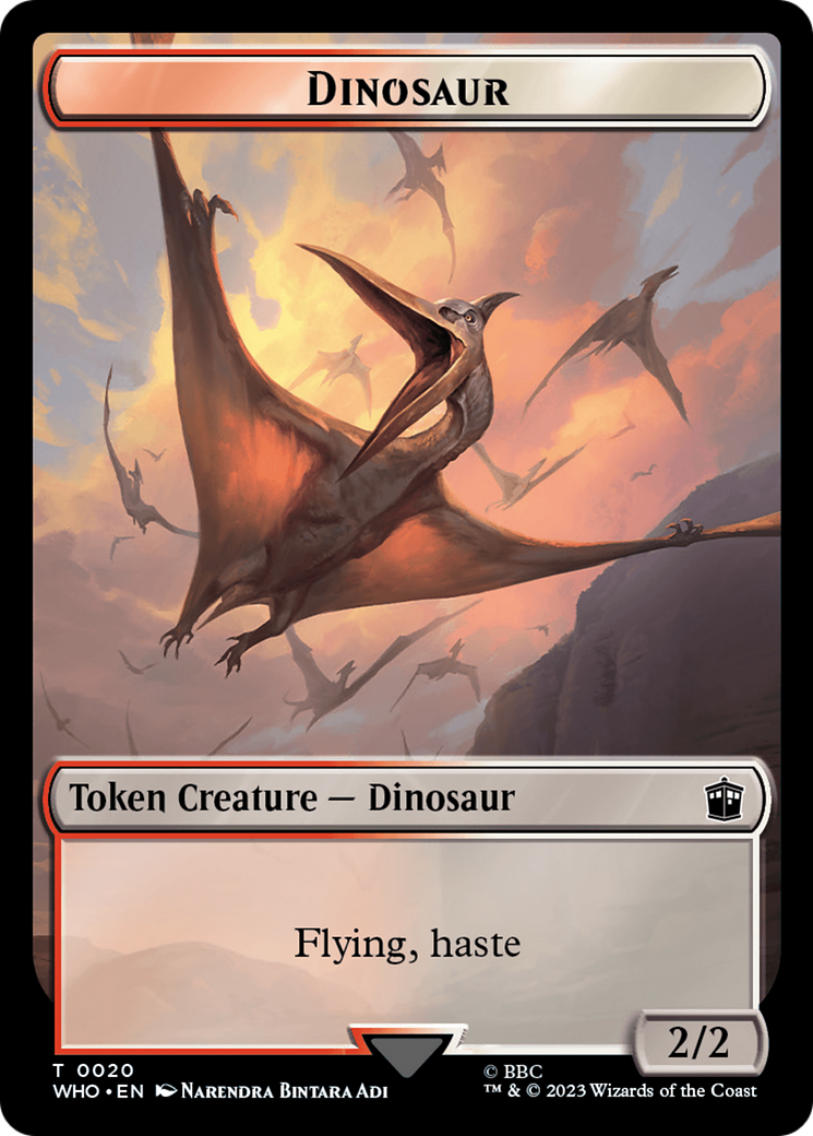 Soldier // Dinosaur Double-Sided Token [Doctor Who Tokens] | Gate City Games LLC