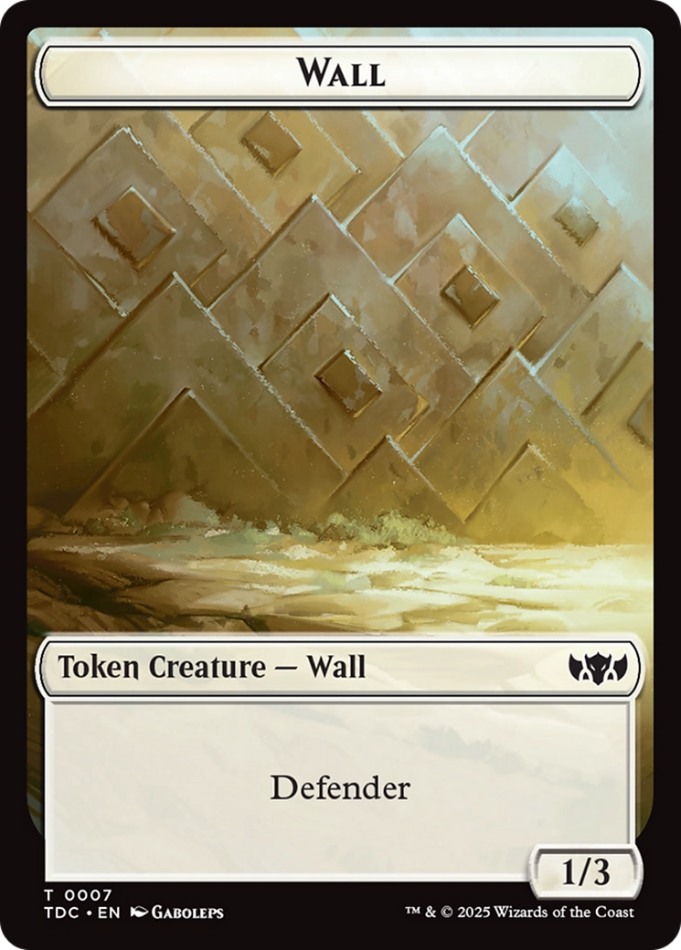 Wall // Spider Double-Sided Token [Tarkir: Dragonstorm Commander Tokens] | Gate City Games LLC