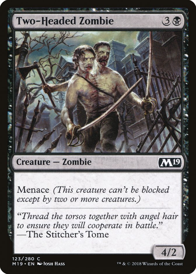 Two-Headed Zombie [Core Set 2019] | Gate City Games LLC