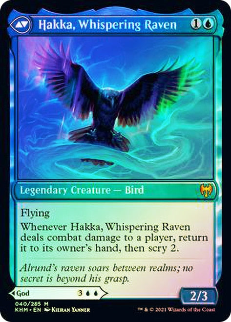 Alrund, God of the Cosmos // Hakka, Whispering Raven [Kaldheim Prerelease Promos] | Gate City Games LLC