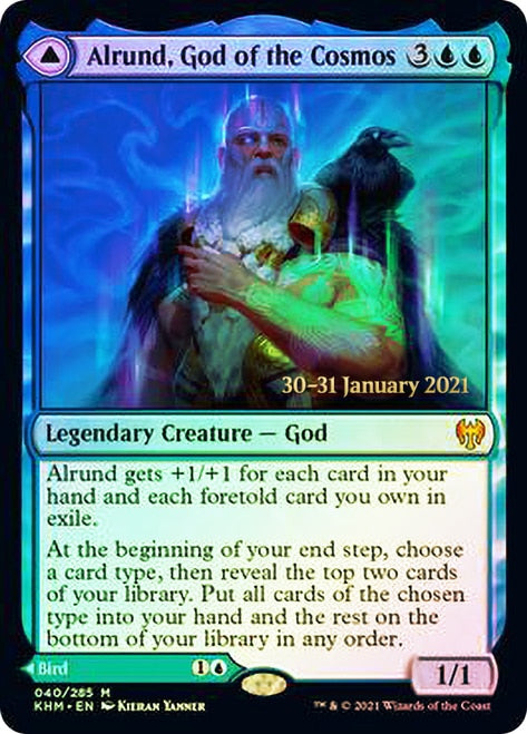 Alrund, God of the Cosmos // Hakka, Whispering Raven [Kaldheim Prerelease Promos] | Gate City Games LLC