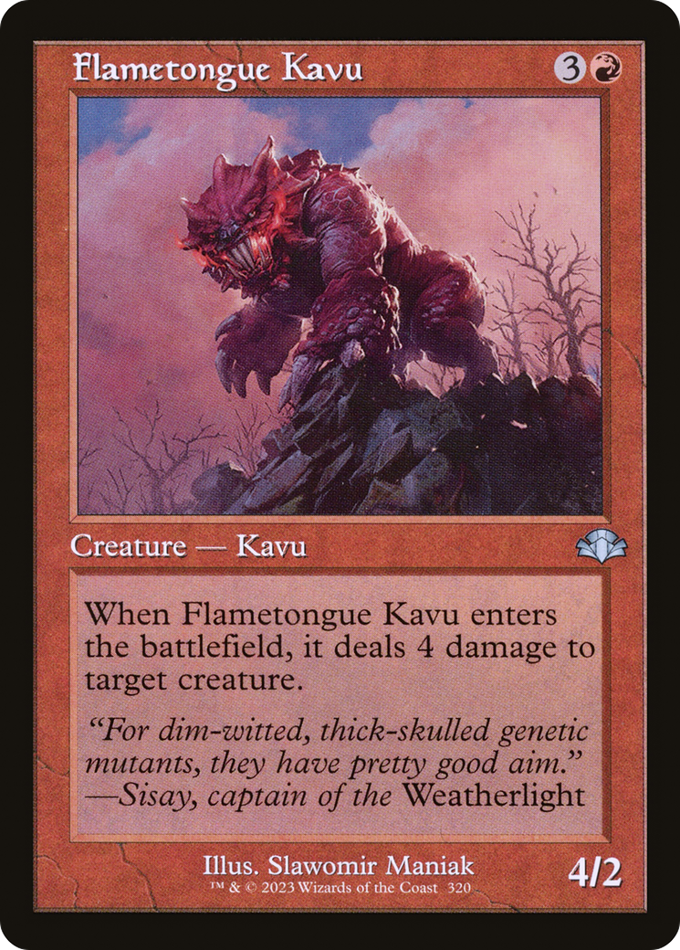 Flametongue Kavu (Retro) [Dominaria Remastered] | Gate City Games LLC