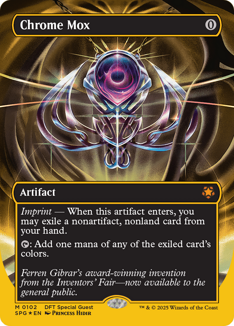Chrome Mox (Borderless) (First-Place Foil) [Aetherdrift Special Guests] | Gate City Games LLC