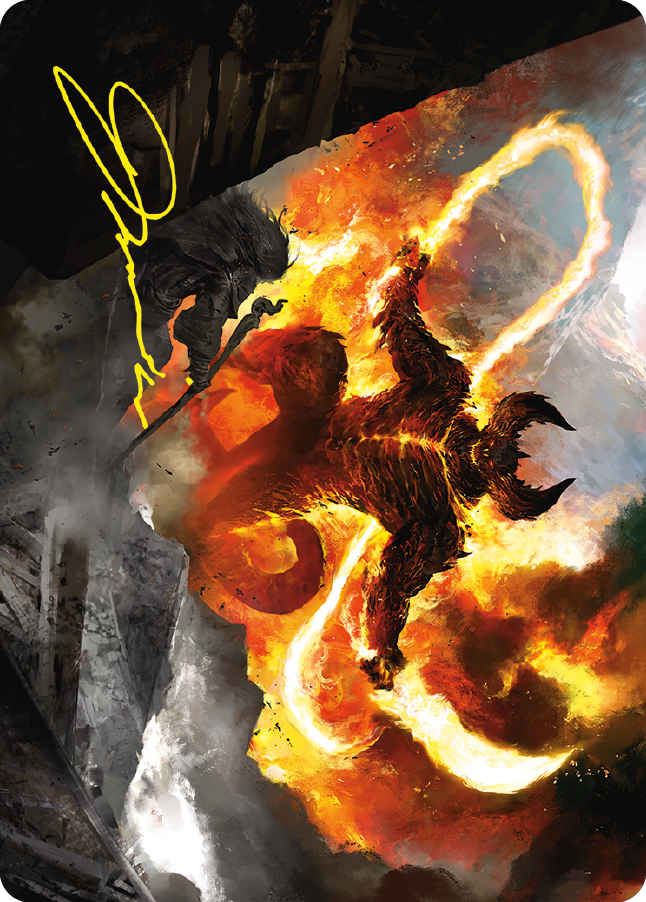 The Balrog, Durin's Bane Art Card (Gold-Stamped Signature) [The Lord of the Rings: Tales of Middle-earth Art Series] | Gate City Games LLC