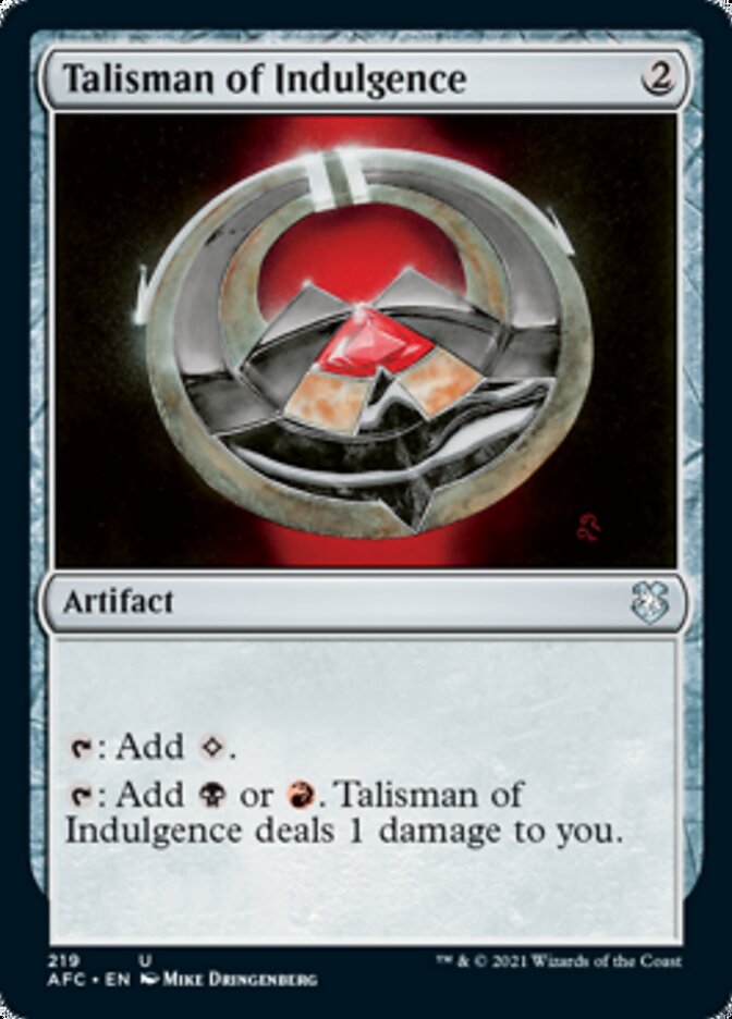 Talisman of Indulgence [Dungeons & Dragons: Adventures in the Forgotten Realms Commander] | Gate City Games LLC
