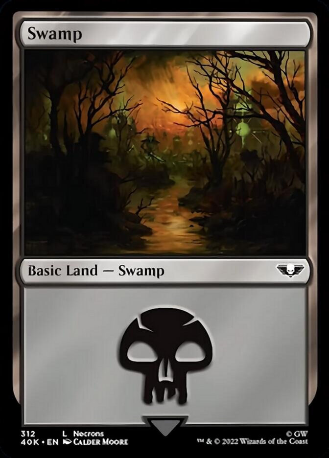 Swamp (312) (Surge Foil) [Warhammer 40,000] | Gate City Games LLC