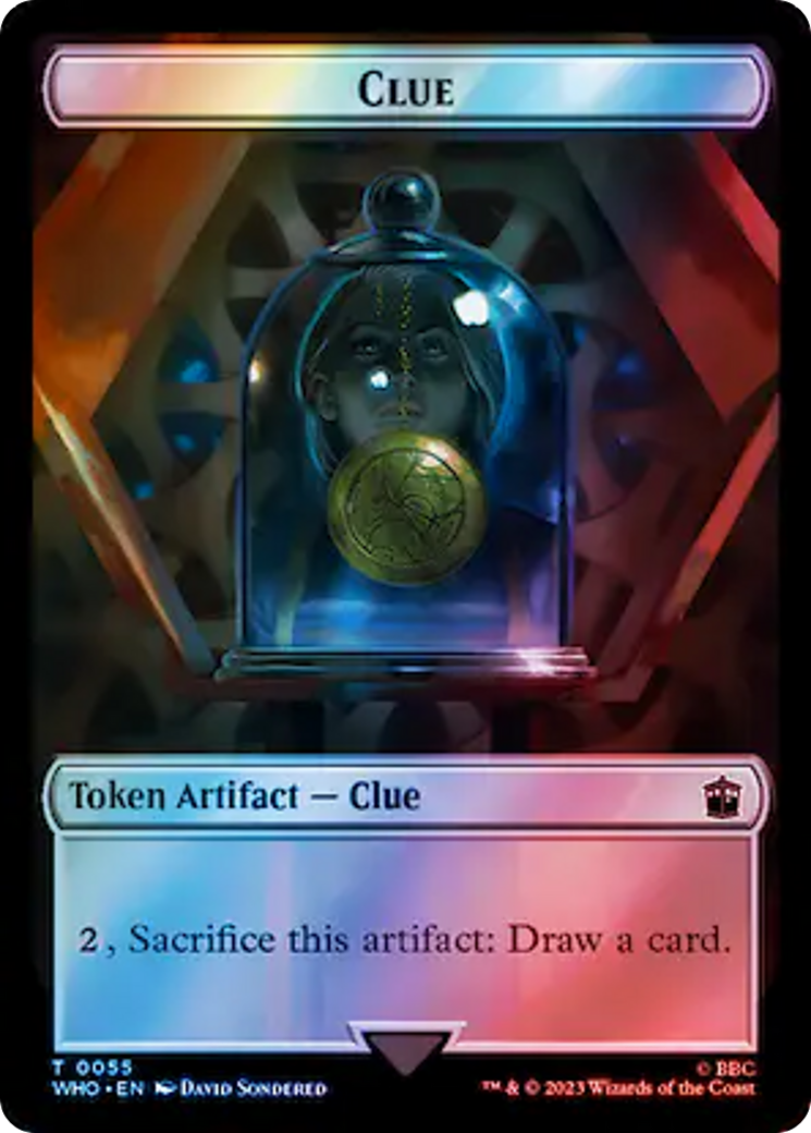 Fish // Clue (0055) Double-Sided Token (Surge Foil) [Doctor Who Tokens] | Gate City Games LLC