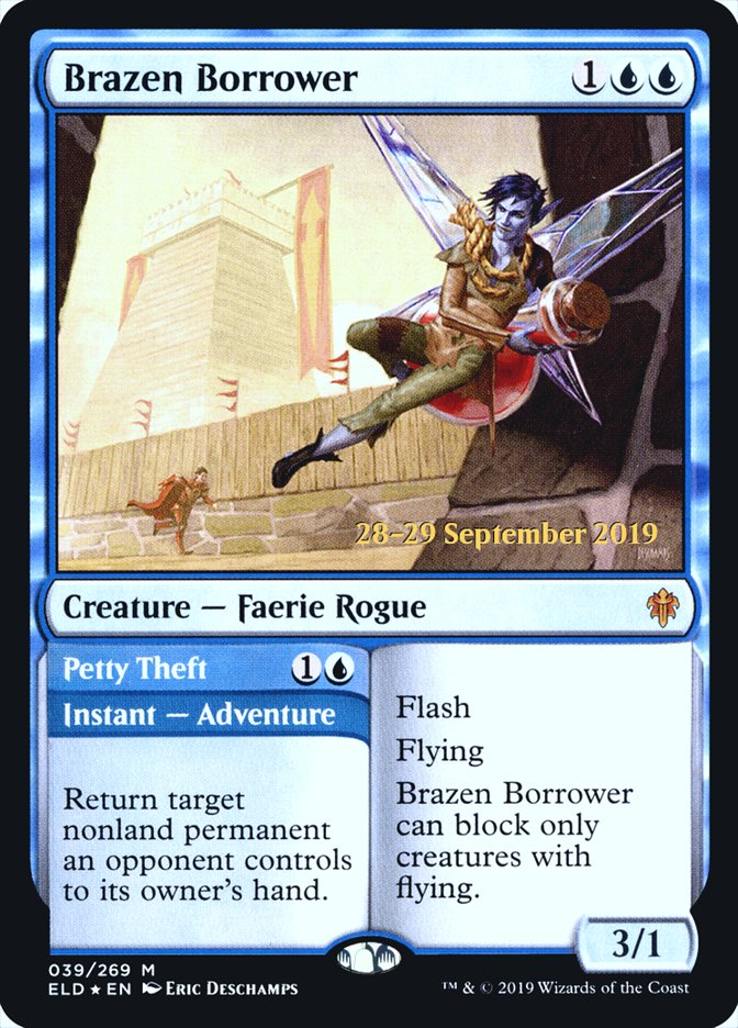 Brazen Borrower // Petty Theft [Throne of Eldraine Prerelease Promos] | Gate City Games LLC