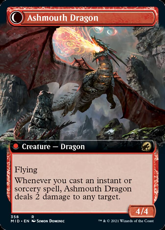 Smoldering Egg // Ashmouth Dragon (Extended Art) [Innistrad: Midnight Hunt] | Gate City Games LLC