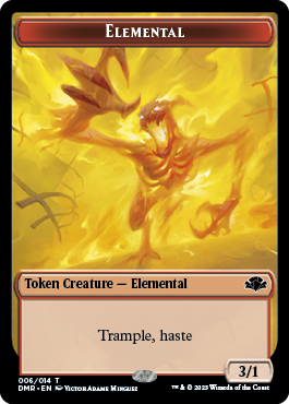 Goblin // Elemental Double-Sided Token [Dominaria Remastered Tokens] | Gate City Games LLC