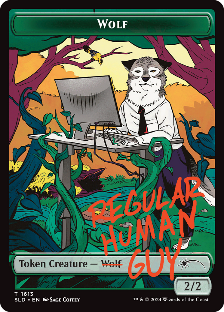 Wolf Token (Rainbow Foil) [Secret Lair: Angels Tokens] | Gate City Games LLC