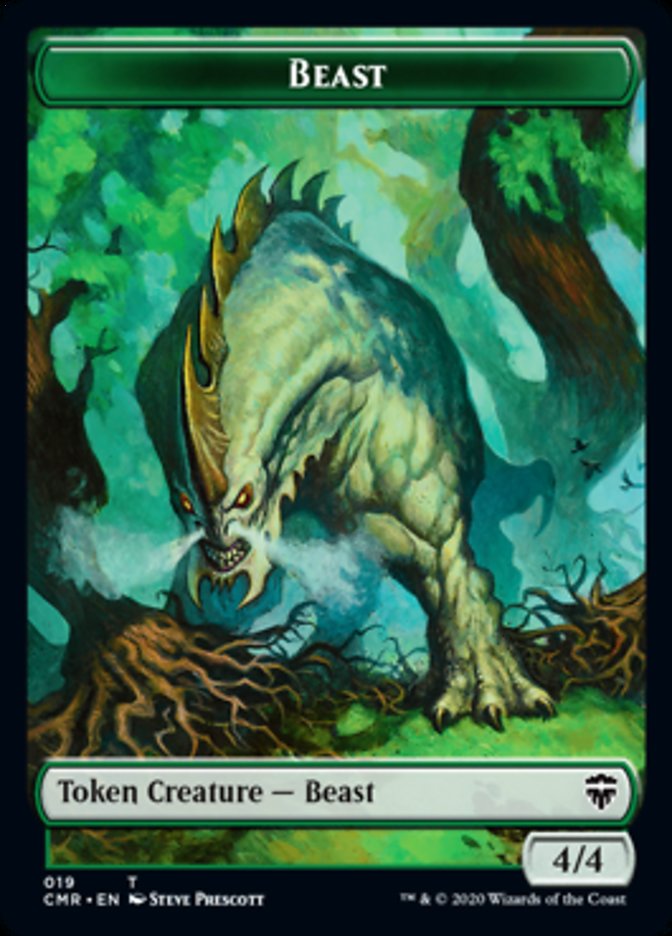 Beast (18) // Beast (19) Double-Sided Token [Commander Legends Tokens] | Gate City Games LLC
