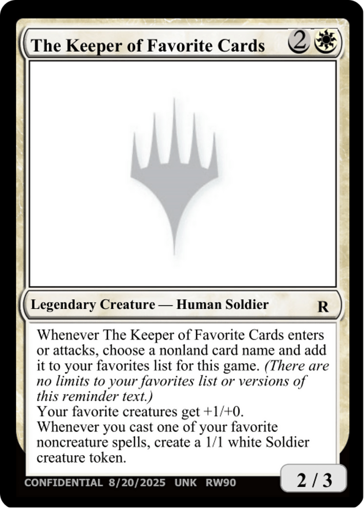 The Keeper of Favorite Cards (8/20/2025) [Unknown Event] | Gate City Games LLC