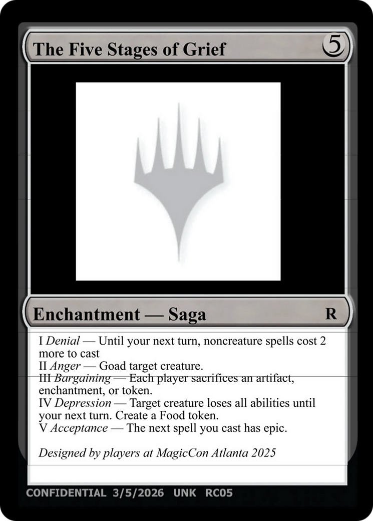 The Five Stages of Grief [Unknown Event] | Gate City Games LLC