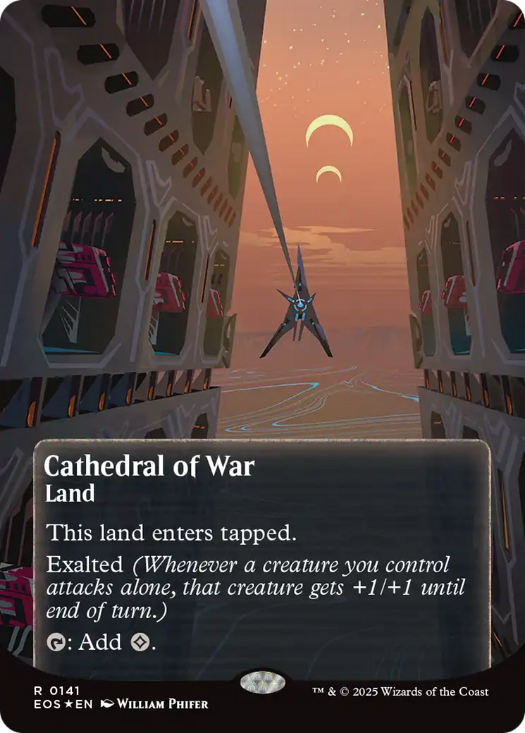 Cathedral of War (0141) (Borderless) (Galaxy Foil) [Edge of Eternities: Stellar Sights] | Gate City Games LLC