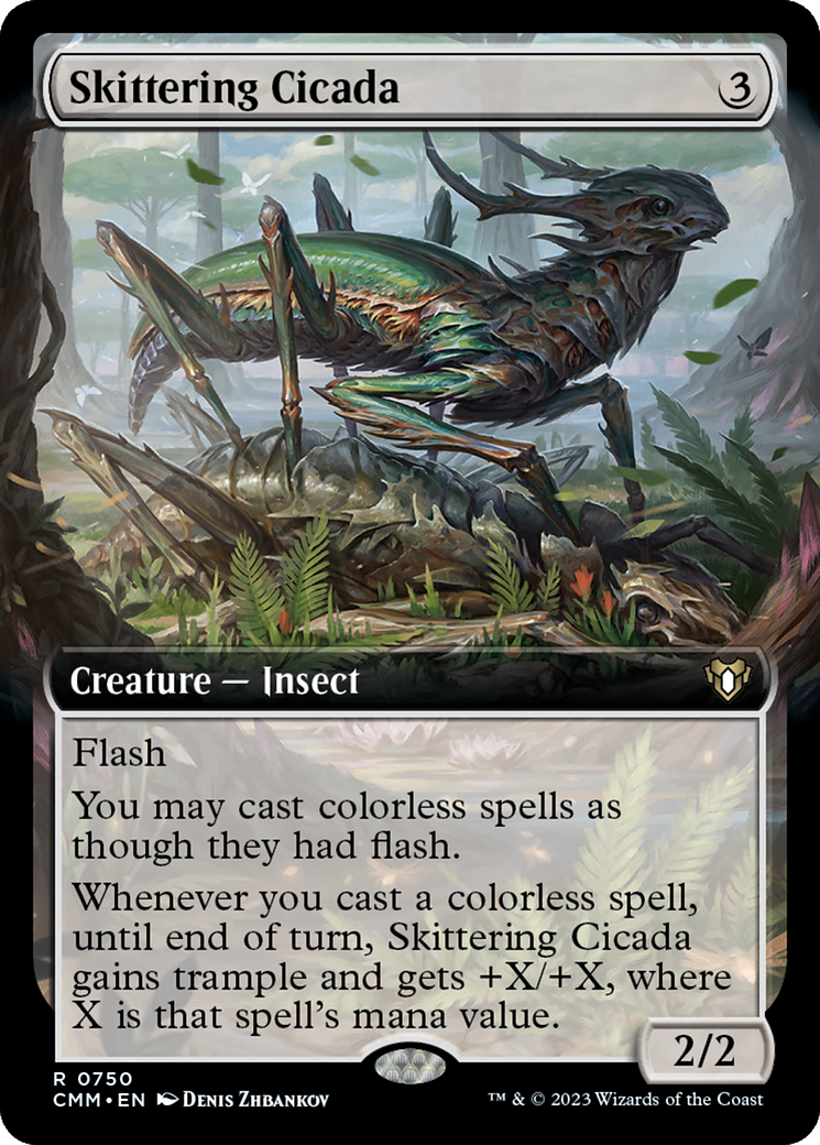 Skittering Cicada (Extended Art) [Commander Masters] | Gate City Games LLC