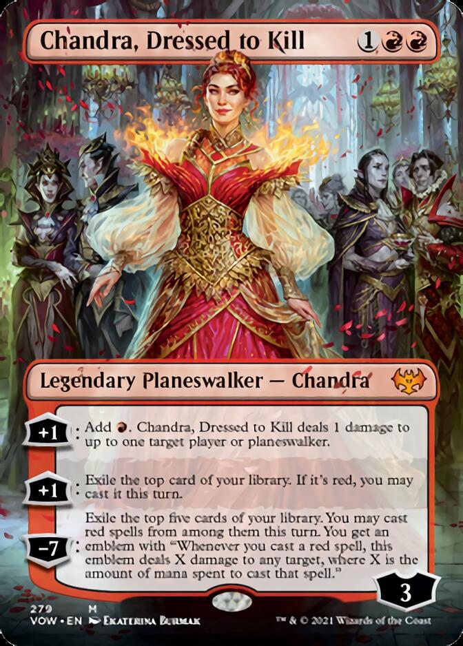 Chandra, Dressed to Kill (Borderless) [Innistrad: Crimson Vow] | Gate City Games LLC