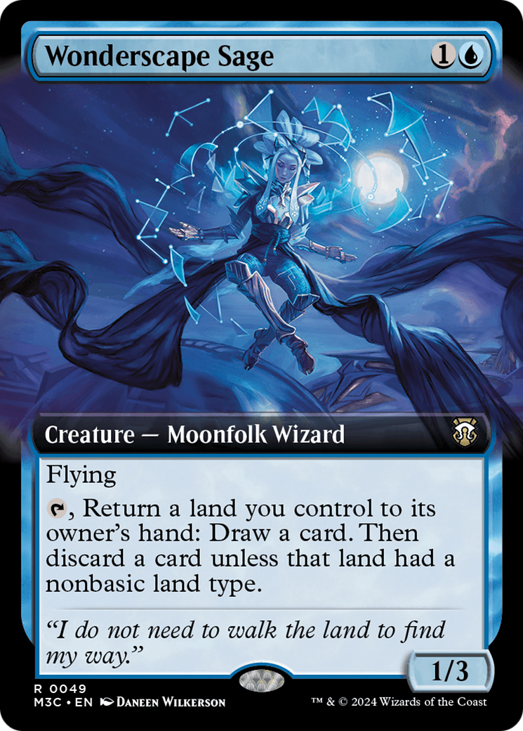 Wonderscape Sage (Extended Art) (Ripple Foil) [Modern Horizons 3 Commander] | Gate City Games LLC