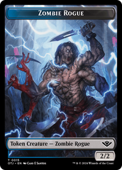 Treasure // Zombie Rogue Double-Sided Token [Outlaws of Thunder Junction Tokens] | Gate City Games LLC