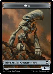 Construct (Ripple Foil) // Myr Double-Sided Token [Modern Horizons 3 Commander Tokens] | Gate City Games LLC