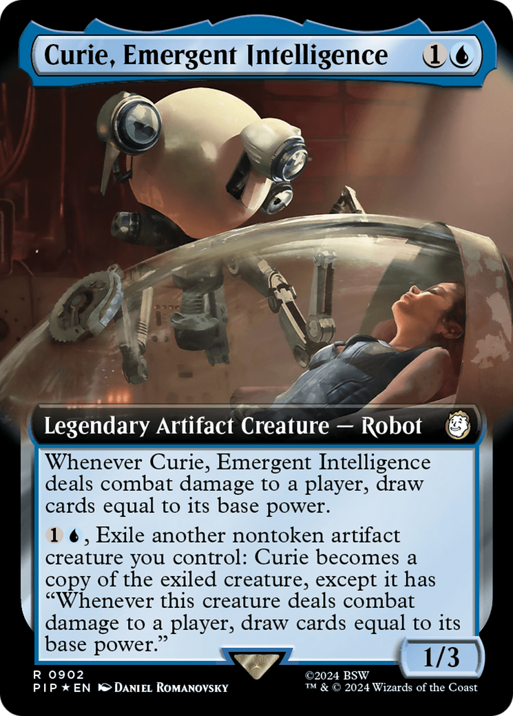 Curie, Emergent Intelligence (Extended Art) (Surge Foil) [Fallout] | Gate City Games LLC