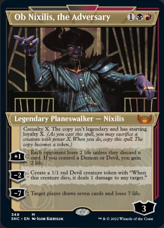 Ob Nixilis, the Adversary (Showcase Art Deco) [Streets of New Capenna] | Gate City Games LLC