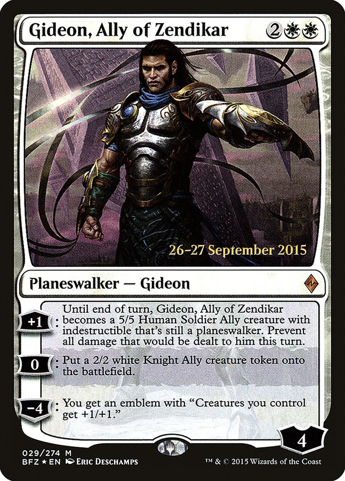 Gideon, Ally of Zendikar [Battle for Zendikar Prerelease Promos] | Gate City Games LLC