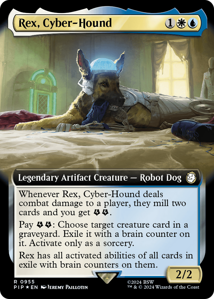 Rex, Cyber-Hound (Extended Art) (Surge Foil) [Fallout] | Gate City Games LLC