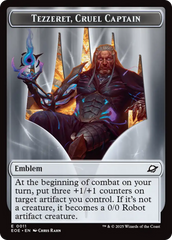 Robot // Emblem - Tezzeret, Cruel Captain Double-Sided Token [Edge of Eternities Tokens] | Gate City Games LLC