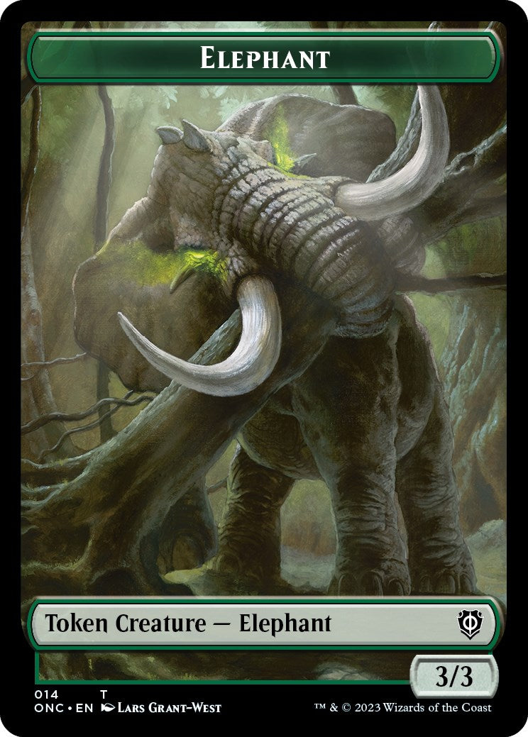 Human Soldier // Elephant Double-Sided Token [Phyrexia: All Will Be One Commander Tokens] | Gate City Games LLC
