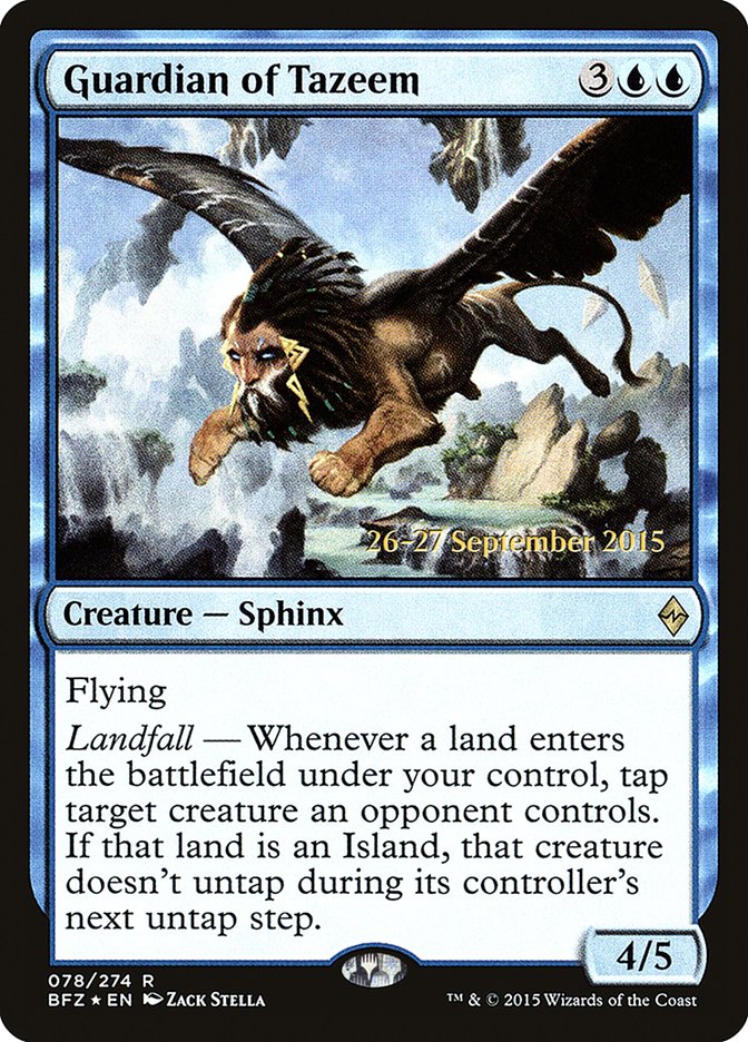 Guardian of Tazeem [Battle for Zendikar Prerelease Promos] | Gate City Games LLC
