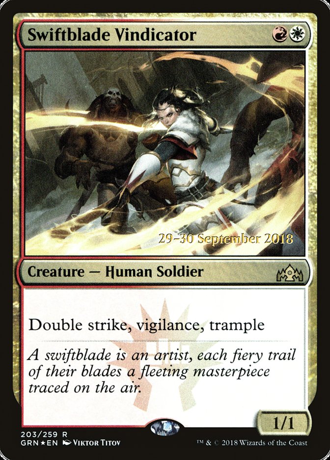 Swiftblade Vindicator [Guilds of Ravnica Prerelease Promos] | Gate City Games LLC