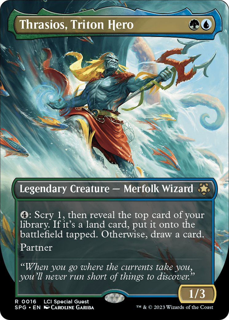 Thrasios, Triton Hero (Borderless) [The Lost Caverns of Ixalan Special Guests] | Gate City Games LLC