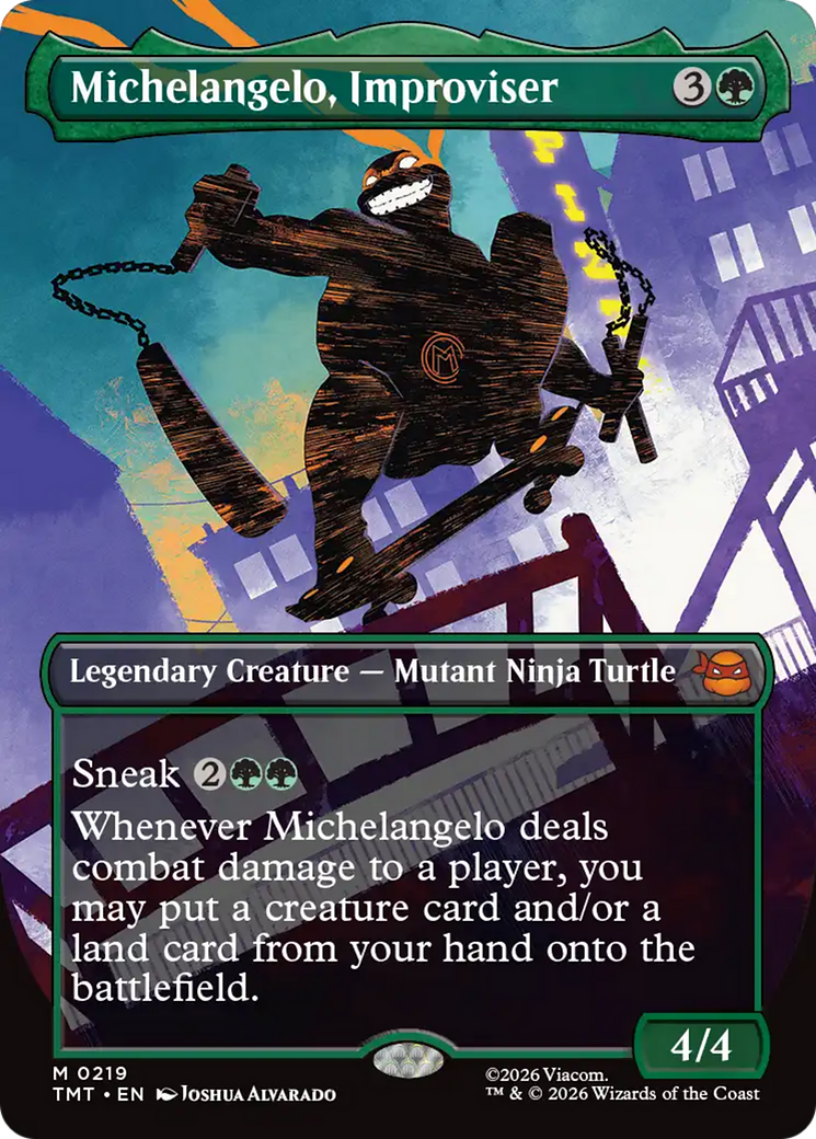 Michelangelo, Improviser (Borderless) [Teenage Mutant Ninja Turtles] | Gate City Games LLC