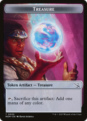 Treasure (20) // Teferi Akosa of Zhalfir Emblem Double-Sided Token [March of the Machine Tokens] | Gate City Games LLC