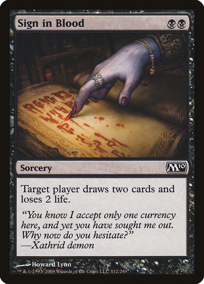 Sign in Blood [Magic 2010] | Gate City Games LLC
