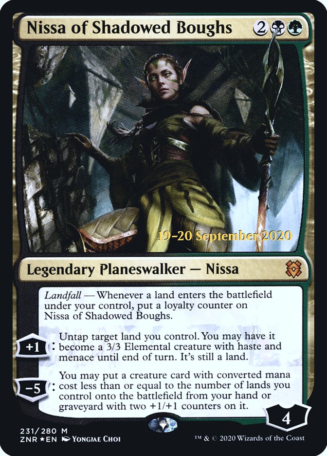 Nissa of Shadowed Boughs [Zendikar Rising Prerelease Promos] | Gate City Games LLC