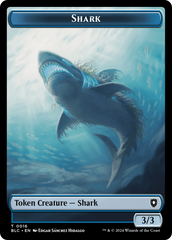 Bird (011) // Shark Double-Sided Token [Bloomburrow Commander Tokens] | Gate City Games LLC