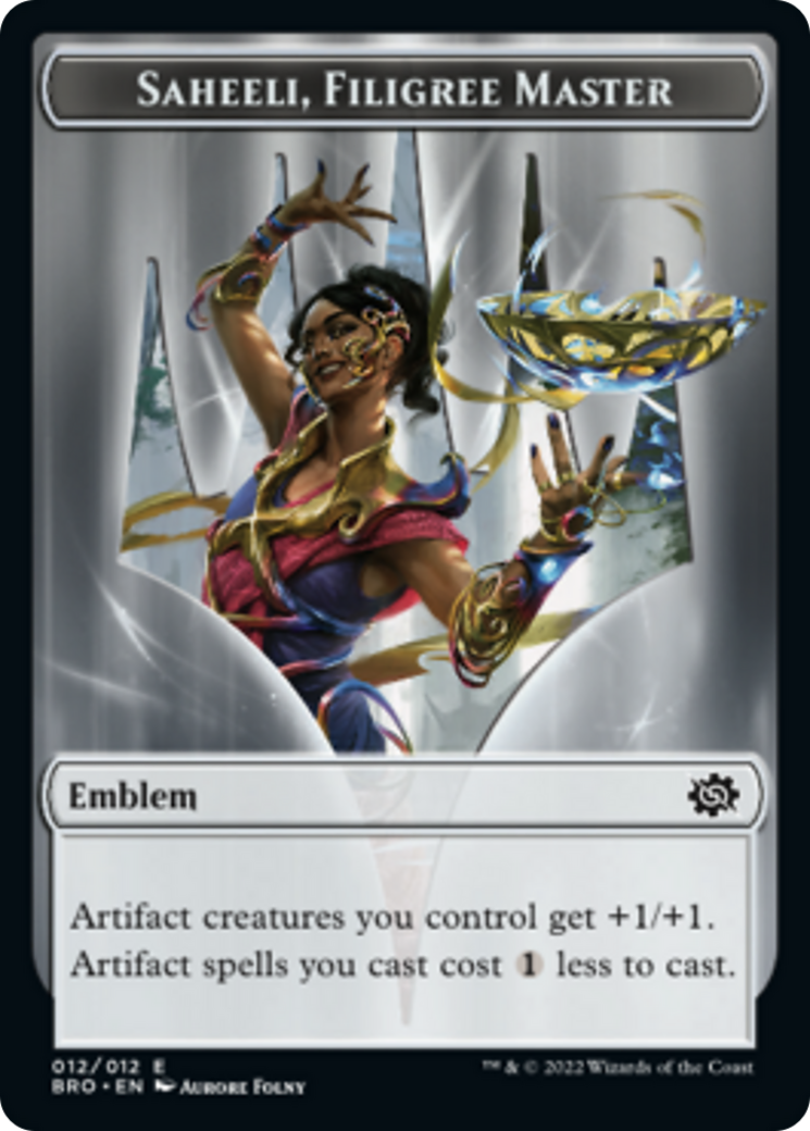 Saheeli, Filigree Master Emblem [The Brothers' War Tokens] | Gate City Games LLC