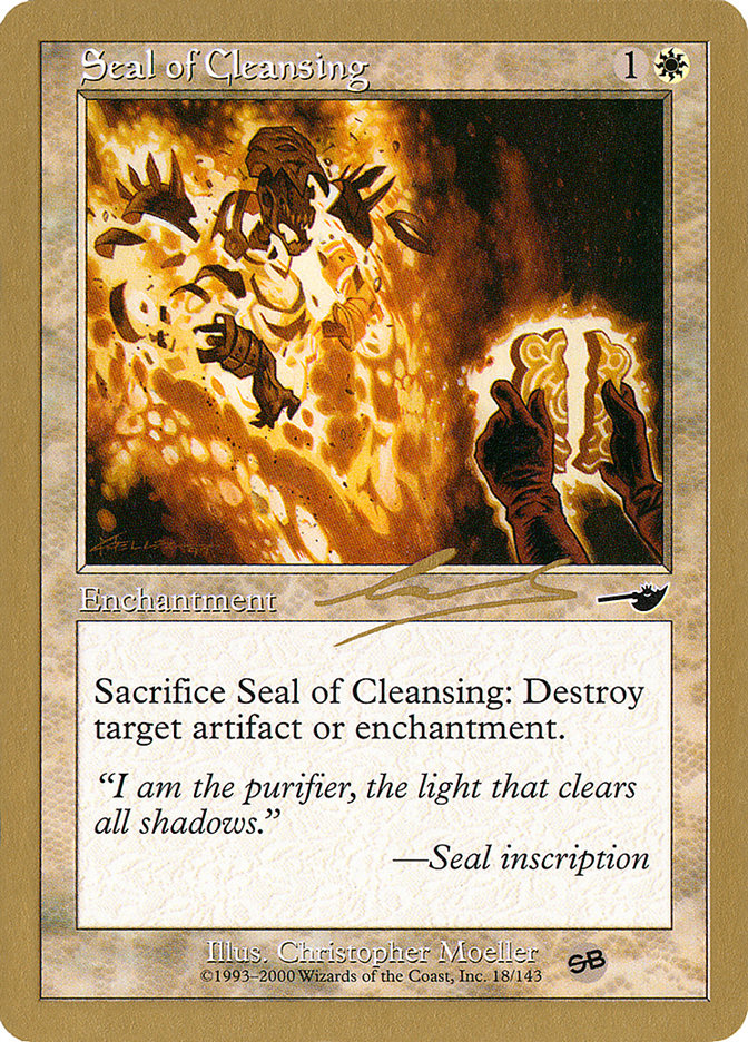 Seal of Cleansing (Nicolas Labarre) (SB) [World Championship Decks 2000] | Gate City Games LLC