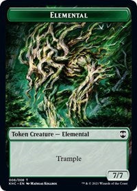 Elemental // Elf Warrior Double-Sided Token [Kaldheim Commander Tokens] | Gate City Games LLC