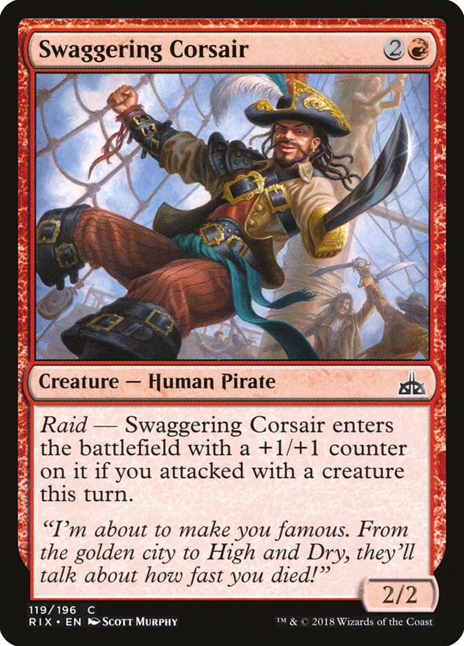 Swaggering Corsair [Rivals of Ixalan] | Gate City Games LLC