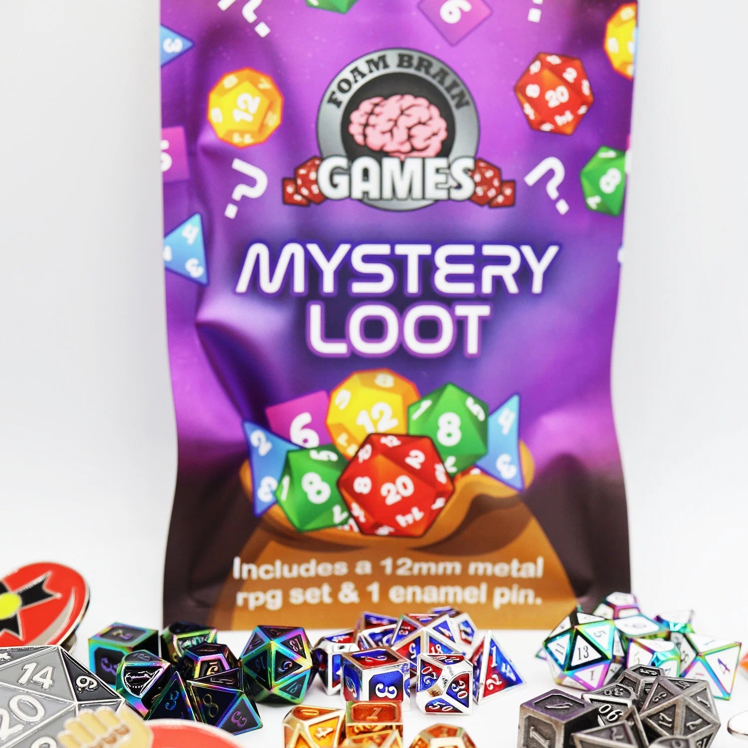 Mini Metal Mystery Dice (Foam Brain) | Gate City Games LLC